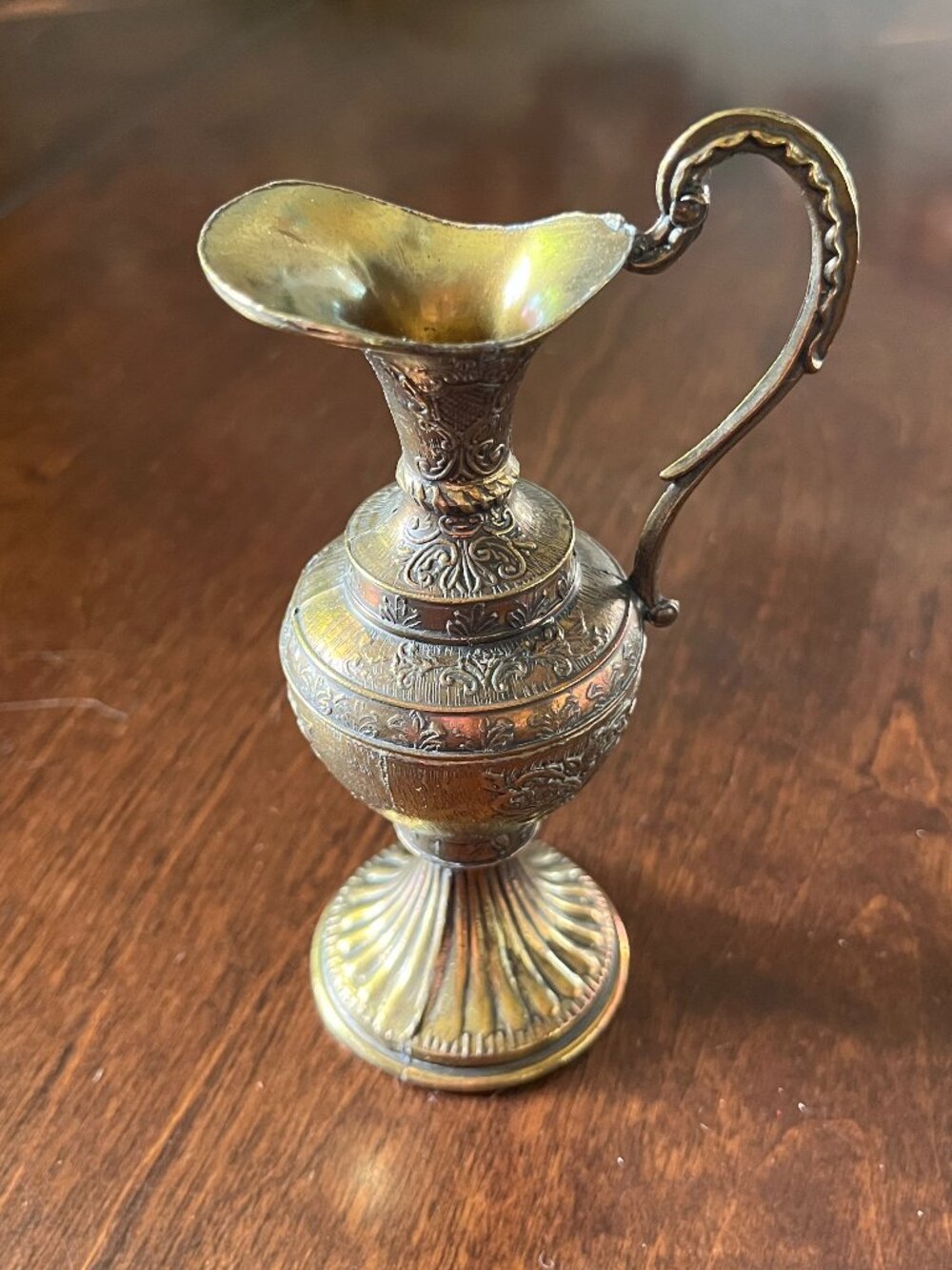 Vintage Solid Brass Small PITCHER Decorative Accent Home Decor Italy 5"